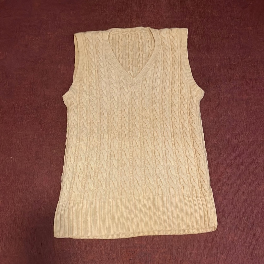 Vintage V-Neck Cable-knit Sweater Vest